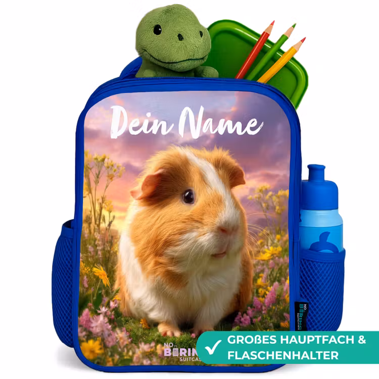 Cavia - Natuur - Dier Kinderrugzak - Blauw middel -inhoud_DE
