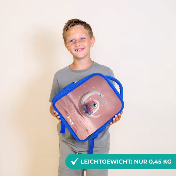 Maanwip met Pluizig Wezentje Kinderrugzak - Blauw middel -sfeer1_DE