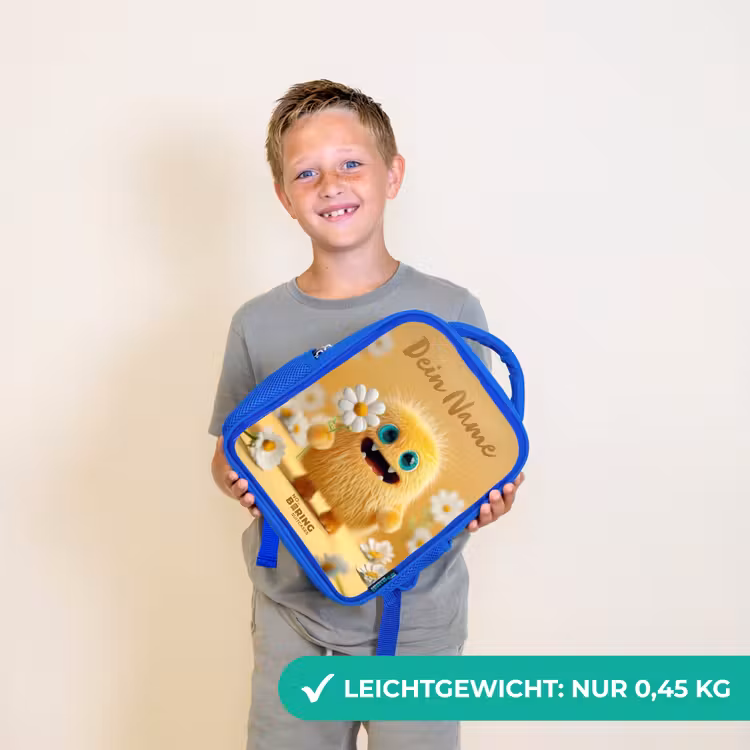 Monster - Wezen - Bloem - Geel Kinderrugzak - Blauw middel -sfeer1_DE