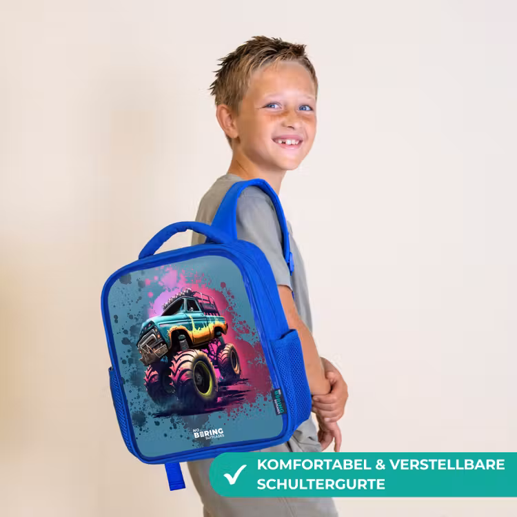 Monster Wheels Kinderrugzak - Blauw middel -sfeer3_DE