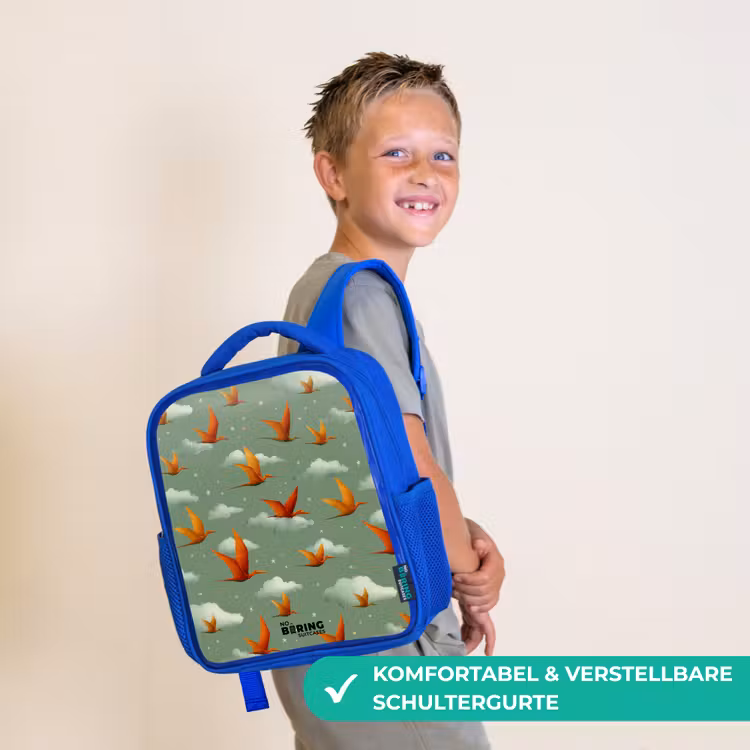 Patroon - Dino - Pterosaurussen Kinderrugzak - Blauw middel -sfeer3_DE