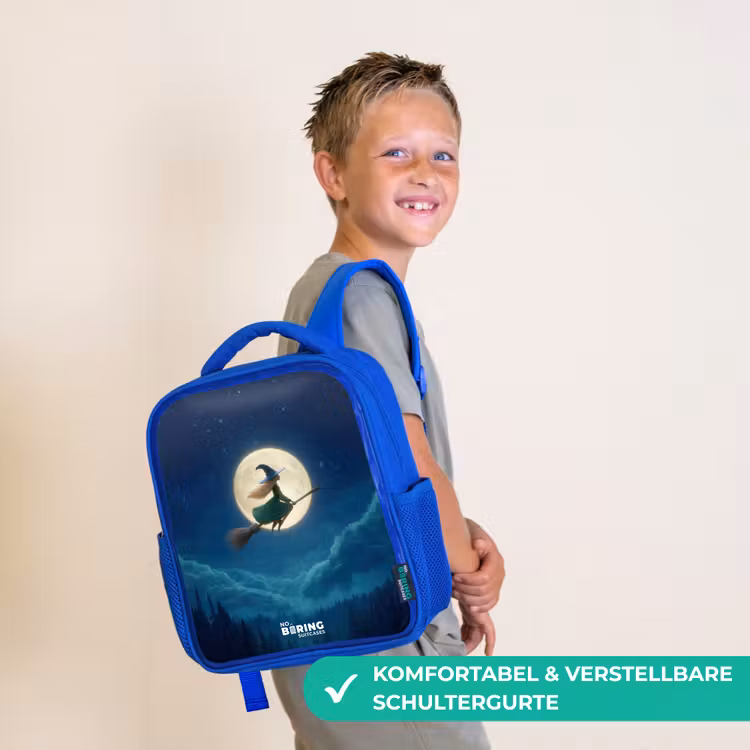 Nachtelijke Vlucht over het Woud Kinderrugzak - Blauw middel -sfeer3_DE