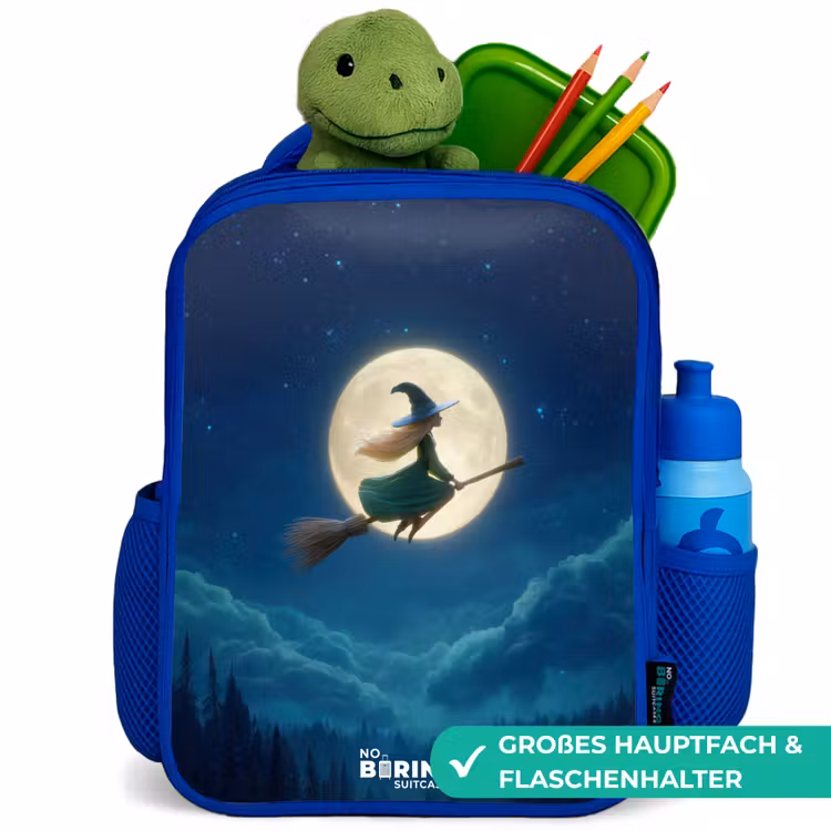 Nachtelijke Vlucht over het Woud Kinderrugzak - Blauw middel -inhoud_DE