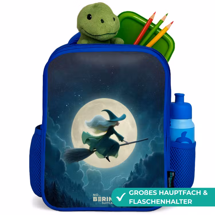 Nachtelijke Vlucht over het Woud Kinderrugzak - Blauw middel -inhoud_DE