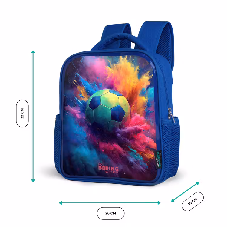 Neon - Bal - Kleurrijk Kinderrugzak - Blauw middel -productfoto_formaten