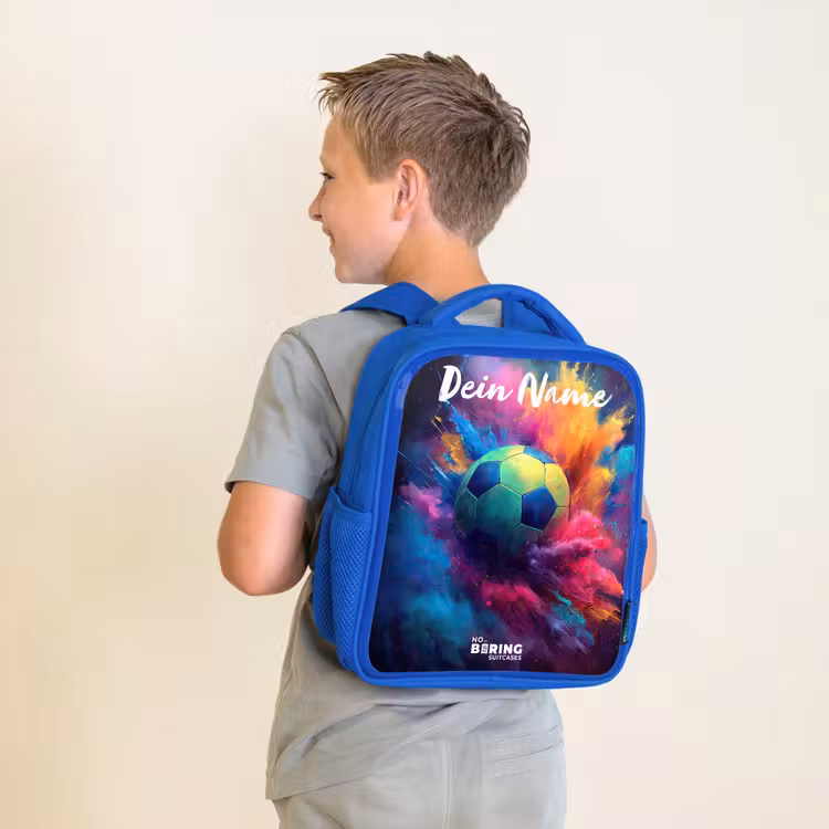 Neon - Bal - Kleurrijk Kinderrugzak - Blauw middel -sfeer2