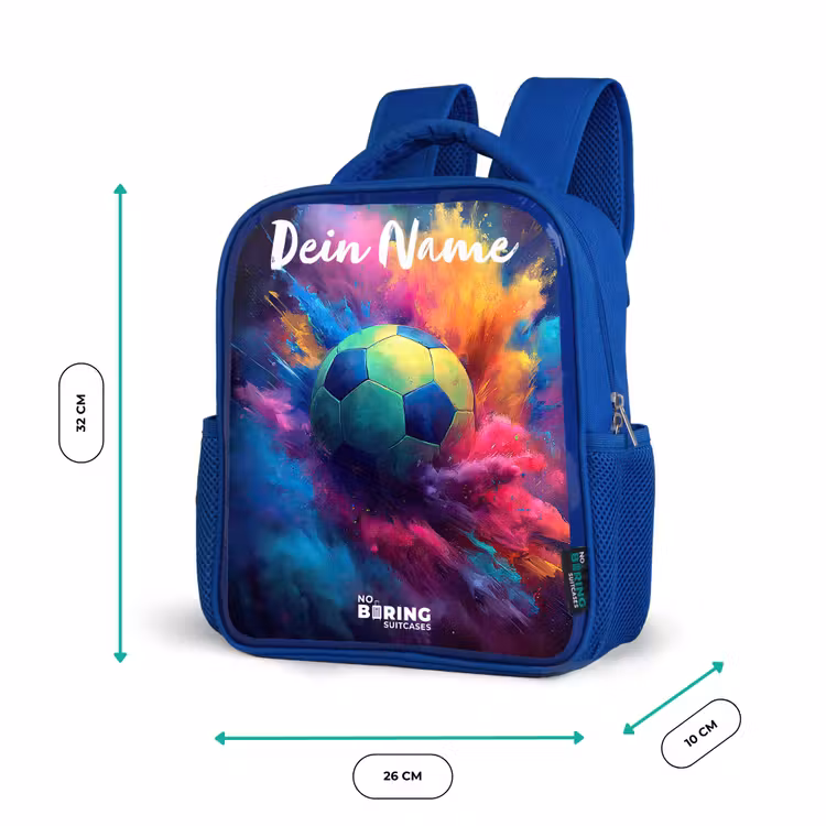 Neon - Bal - Kleurrijk Kinderrugzak - Blauw middel -productfoto_formaten