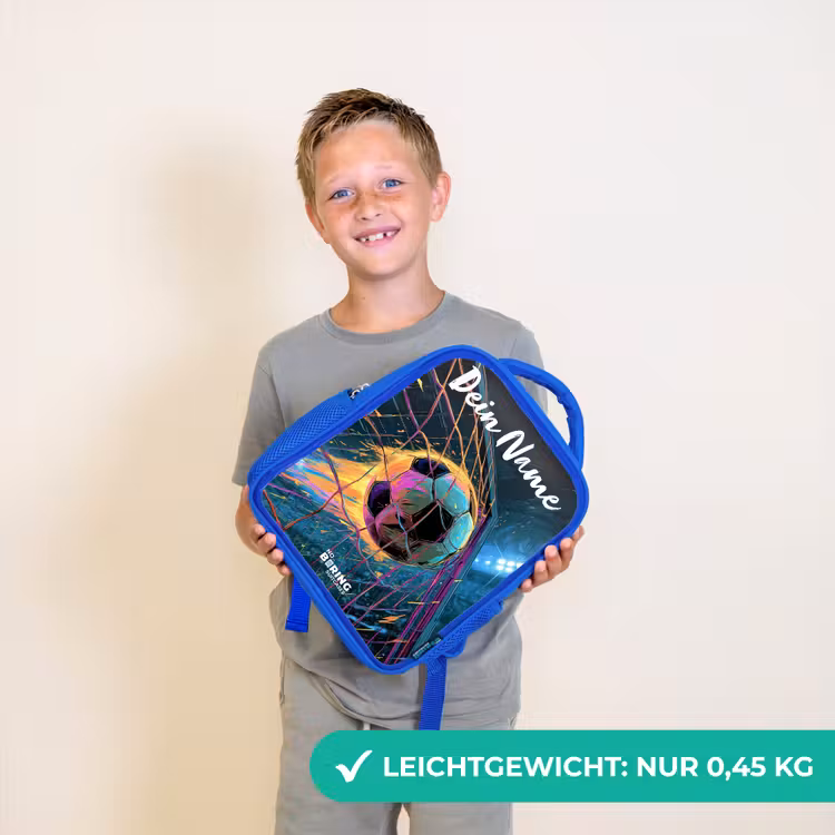 Neon - Net - Voetbal - Kleurrijk Kinderrugzak - Blauw middel -sfeer1_DE