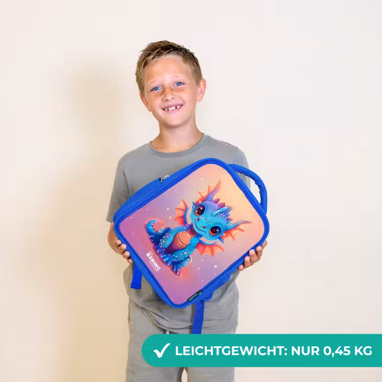 Schattige baby draak Kinderrugzak - Blauw middel -sfeer1_DE