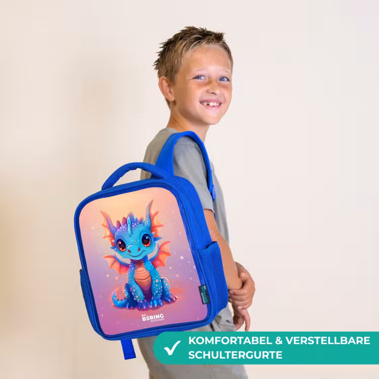Schattige baby draak Kinderrugzak - Blauw middel -sfeer3_DE