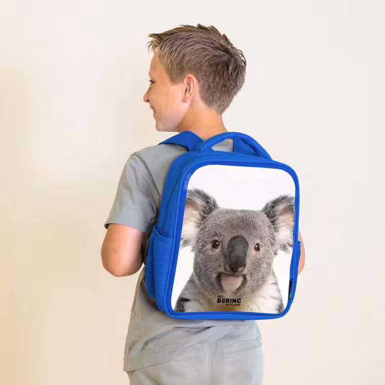Schattige Koala Beer Kinderrugzak - Blauw middel -sfeer2