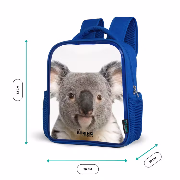 Schattige Koala Beer Kinderrugzak - Blauw middel -productfoto_formaten