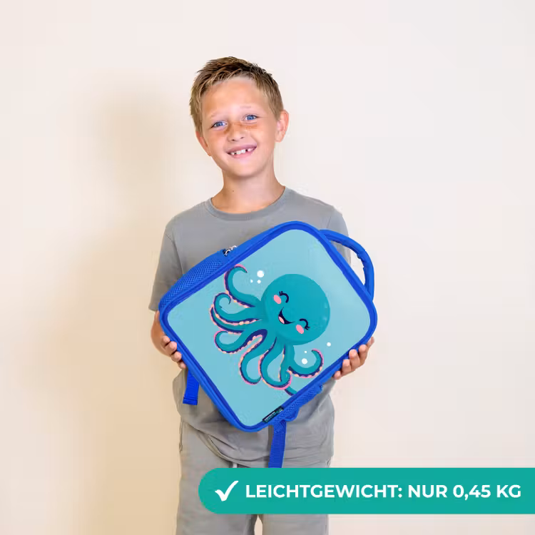 Octopus - Blauw - Gezicht Kinderrugzak - Blauw middel -sfeer1_DE