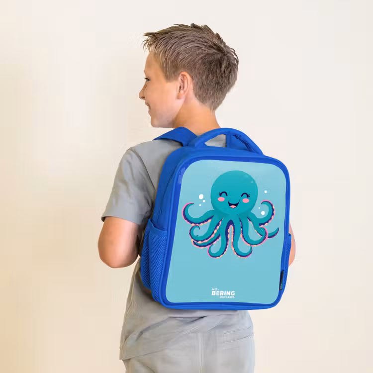 Octopus - Water - Blauw Kinderrugzak - Blauw middel -sfeer2