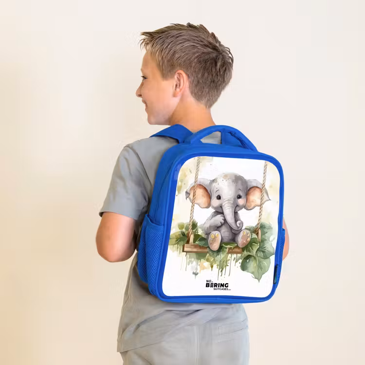 Onno olifant Kinderrugzak - Blauw middel -sfeer2