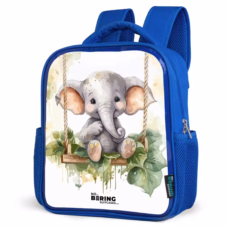 Onno olifant Kinderrugzak - Blauw middel -schuin