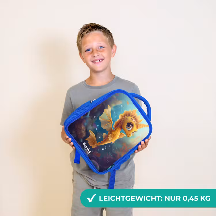 Oranje zeepaardje in het water Kinderrugzak - Blauw middel -sfeer1_DE
