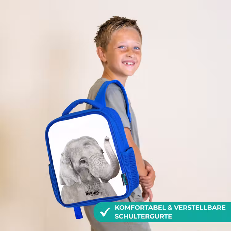 Oscar Olifant Kinderrugzak - Blauw middel -sfeer3_DE