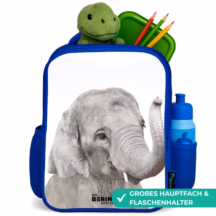 Oscar Olifant Kinderrugzak - Blauw middel -inhoud_DE