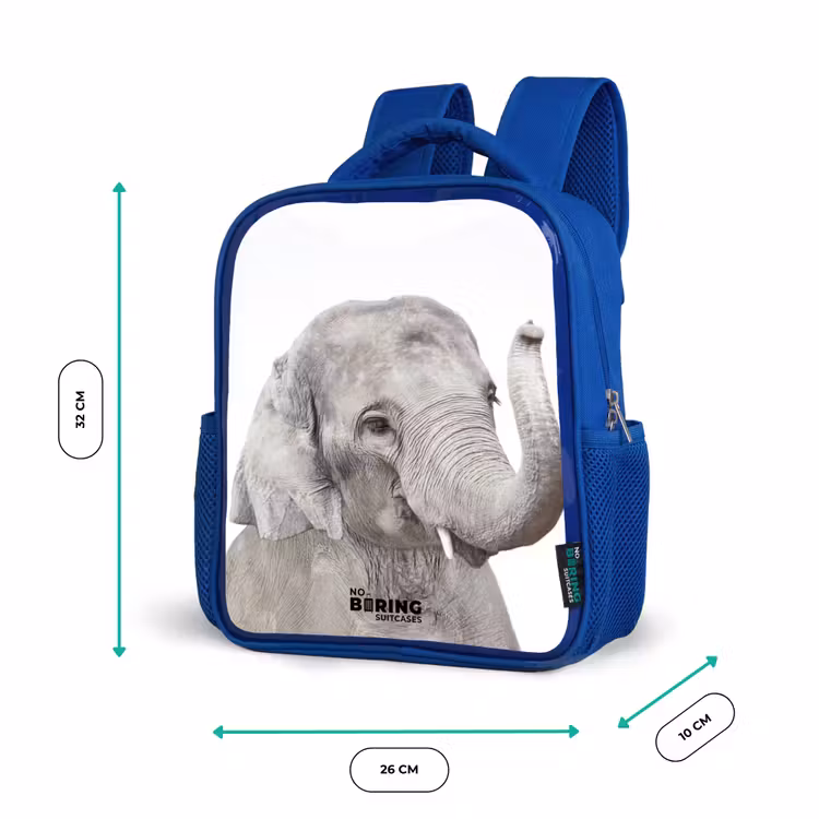Oscar Olifant Kinderrugzak - Blauw middel -productfoto_formaten