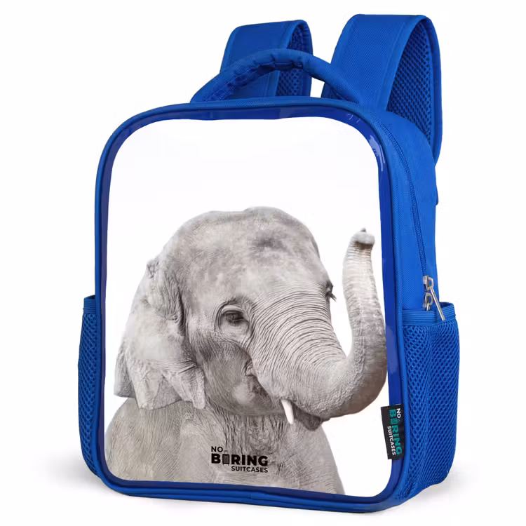 Oscar Olifant Kinderrugzak - Blauw middel -schuin
