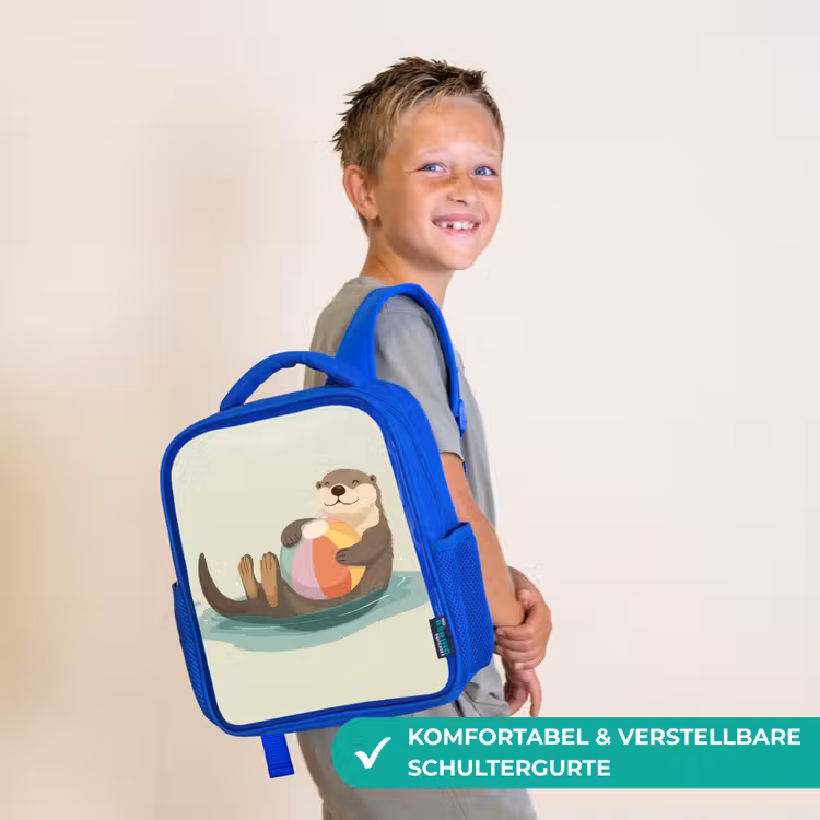 Otter - Strandbal - Kleurrijk Kinderrugzak - Blauw middel -sfeer3_DE