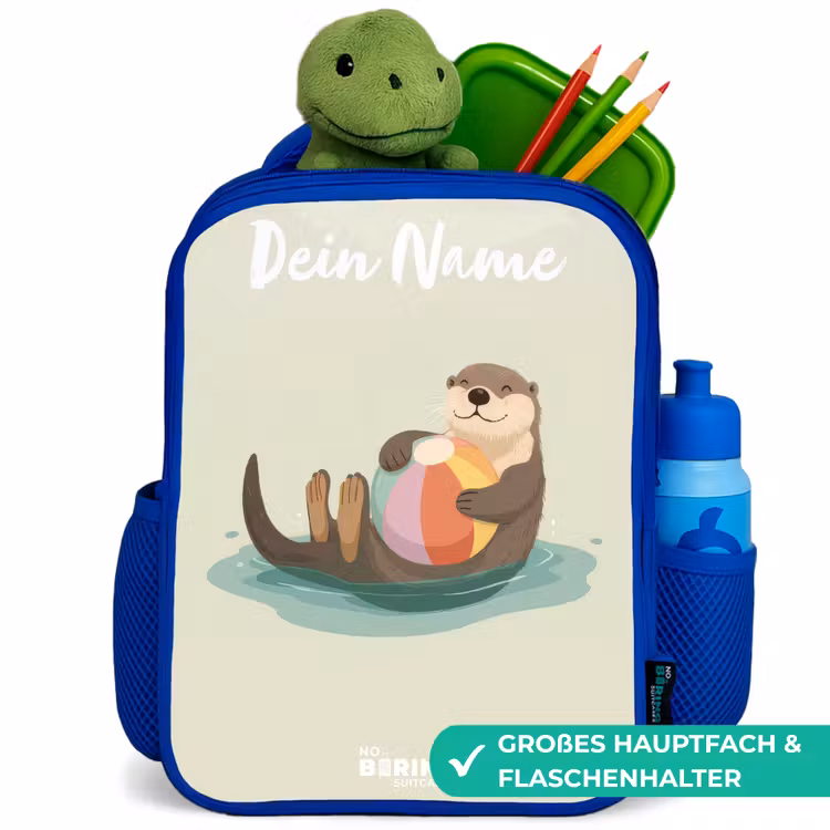 Otter - Strandbal - Water Kinderrugzak - Blauw middel -inhoud_DE