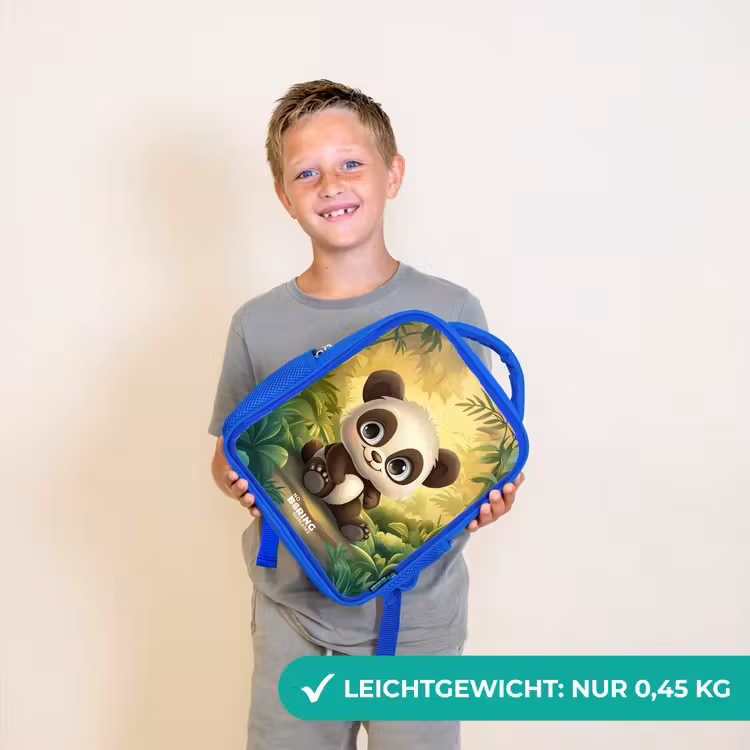 Panda - Bamboebos - Groen Kinderrugzak - Blauw middel -sfeer1_DE