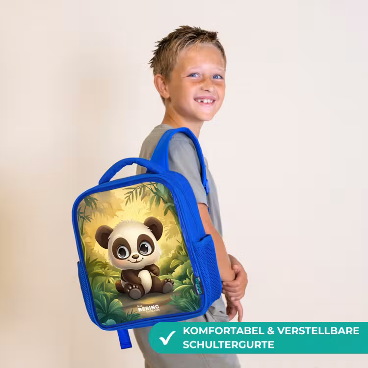 Panda - Bamboebos - Groen Kinderrugzak - Blauw middel -sfeer3_DE