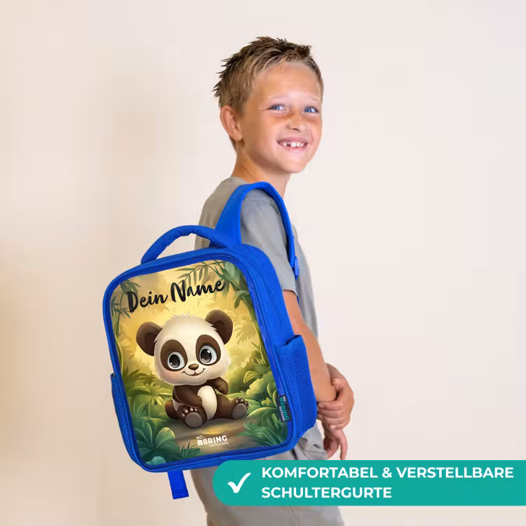 Panda - Bamboebos - Groen Kinderrugzak - Blauw middel -sfeer3_DE