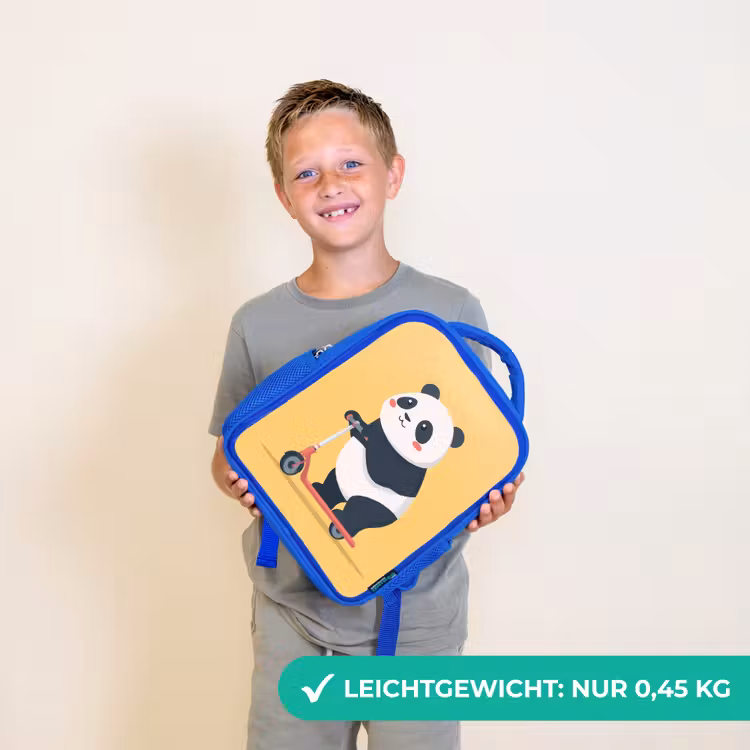 Panda - Step - Geel Kinderrugzak - Blauw middel -sfeer1_DE