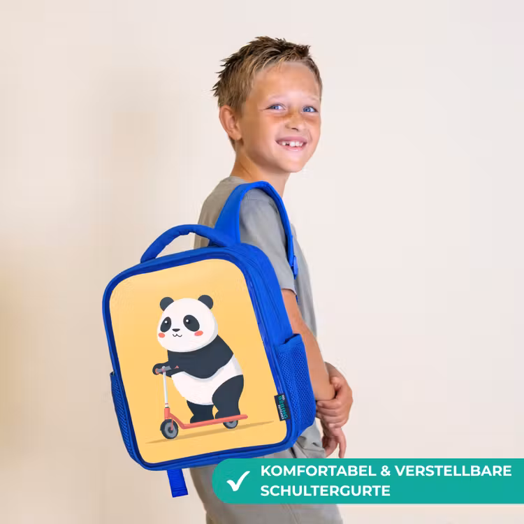 Panda - Step - Geel Kinderrugzak - Blauw middel -sfeer3_DE