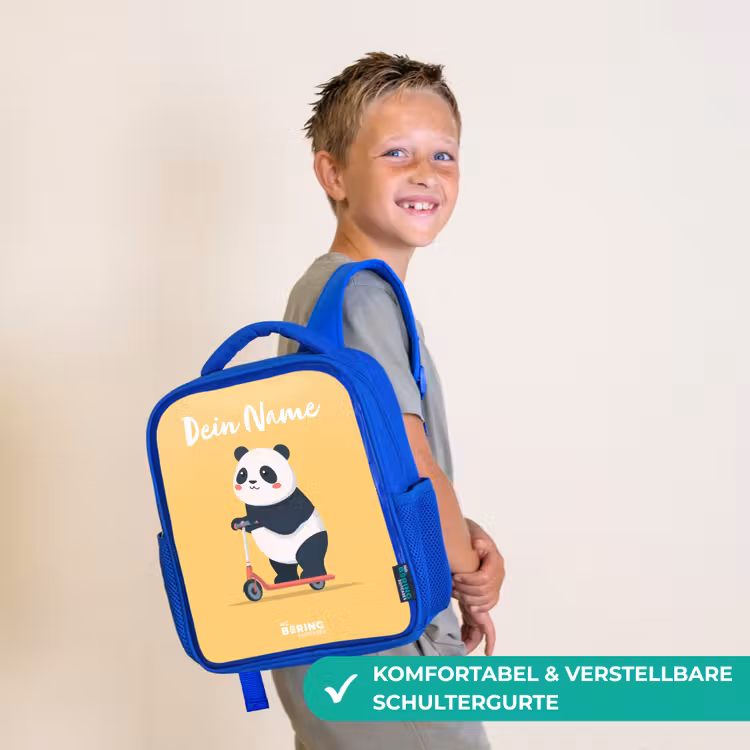 Panda - Step - Geel Kinderrugzak - Blauw middel -sfeer3_DE