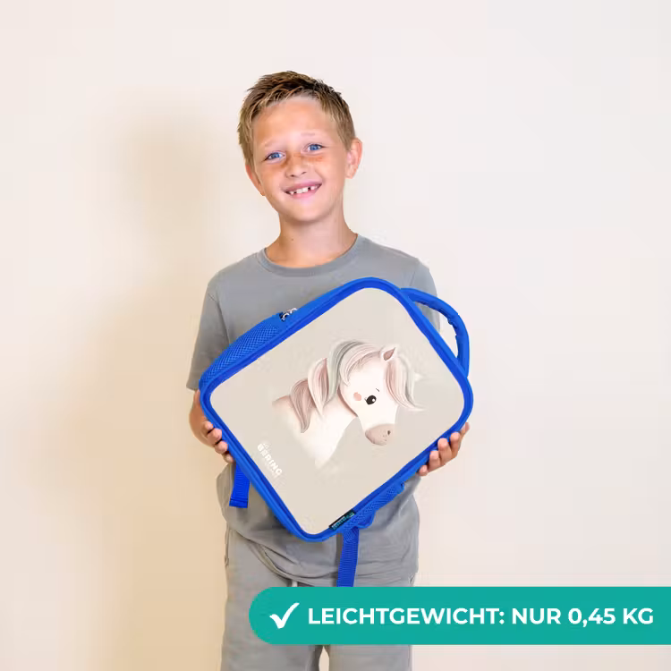 Pony in roze pastel kleuren Kinderrugzak - Blauw middel -sfeer1_DE