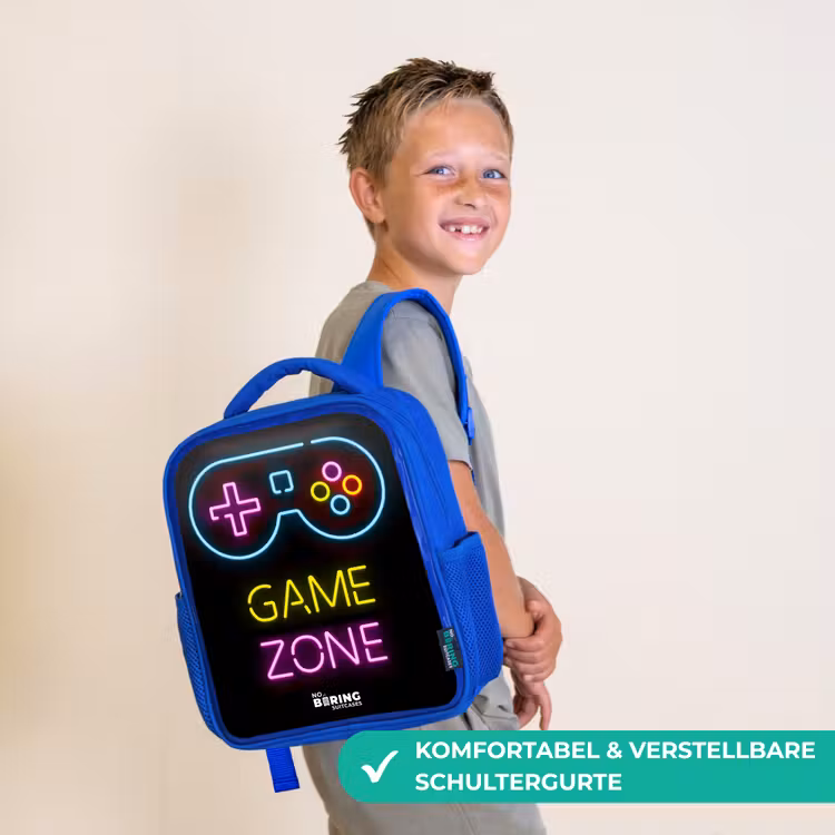 Qoute met neonkleuren Kinderrugzak - Blauw middel -sfeer3_DE