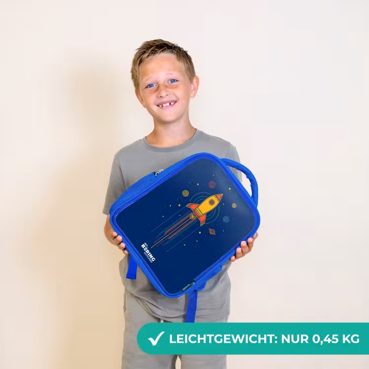 Raket - Planeten - Sterren Kinderrugzak - Blauw middel -sfeer1_DE