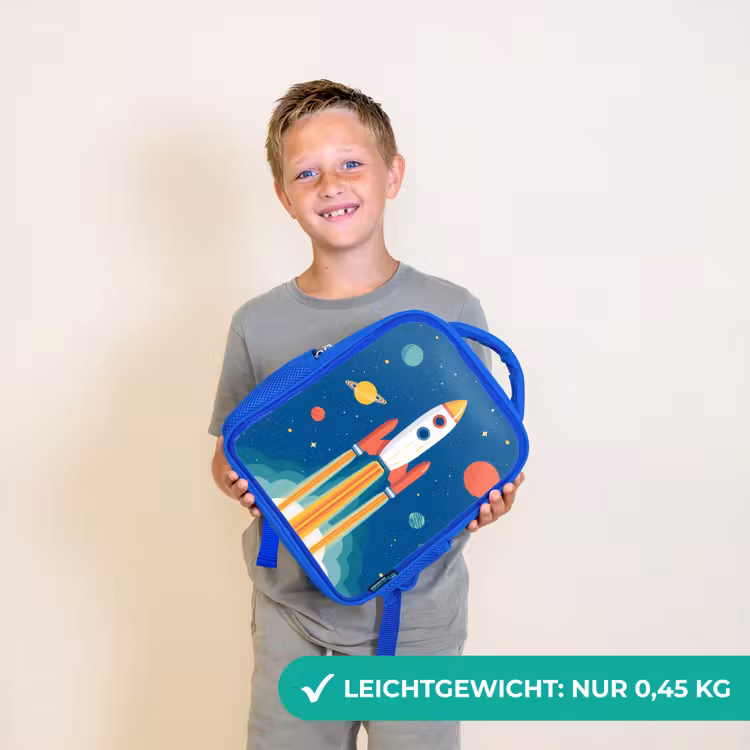 Raket - Planeten - Ruimte Kinderrugzak - Blauw middel -sfeer1_DE