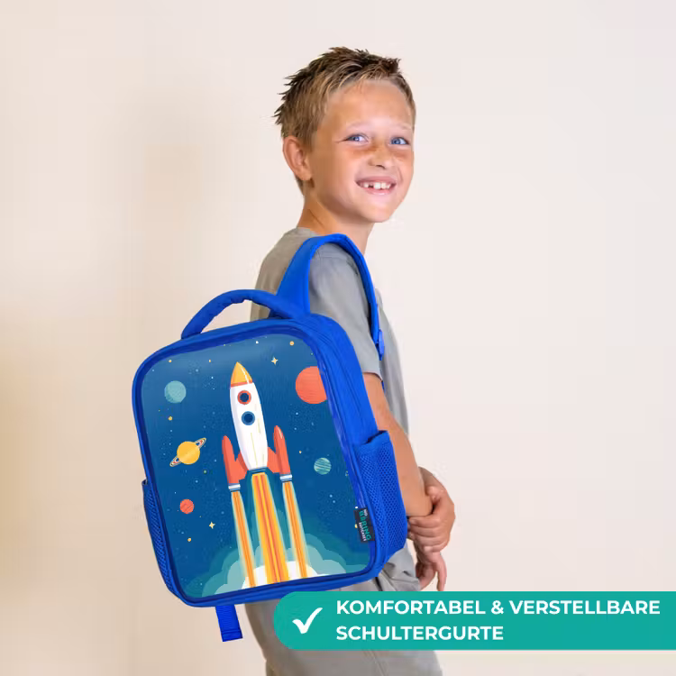 Raket - Planeten - Ruimte Kinderrugzak - Blauw middel -sfeer3_DE