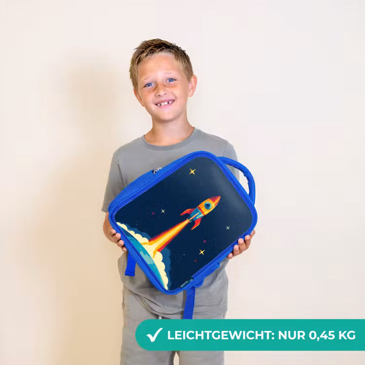 Raket - Rookwolken - Ruimte Kinderrugzak - Blauw middel -sfeer1_DE