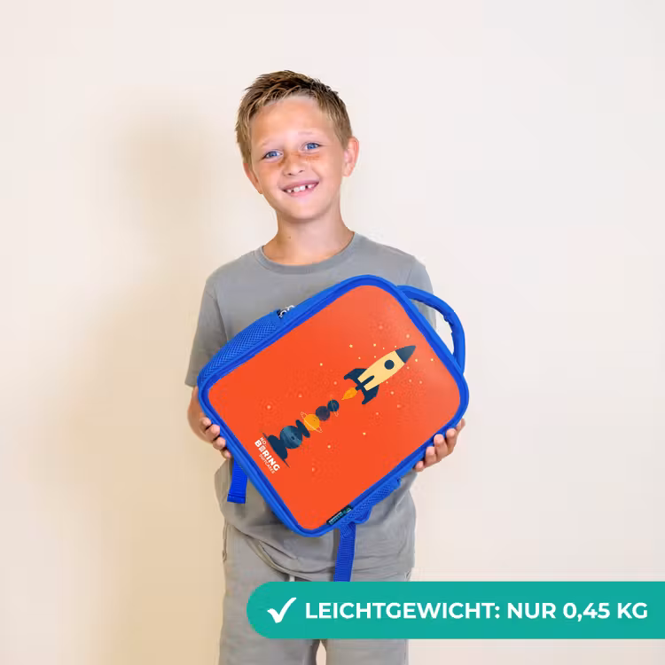 Raket - Sterren - Planeten Kinderrugzak - Blauw middel -sfeer1_DE