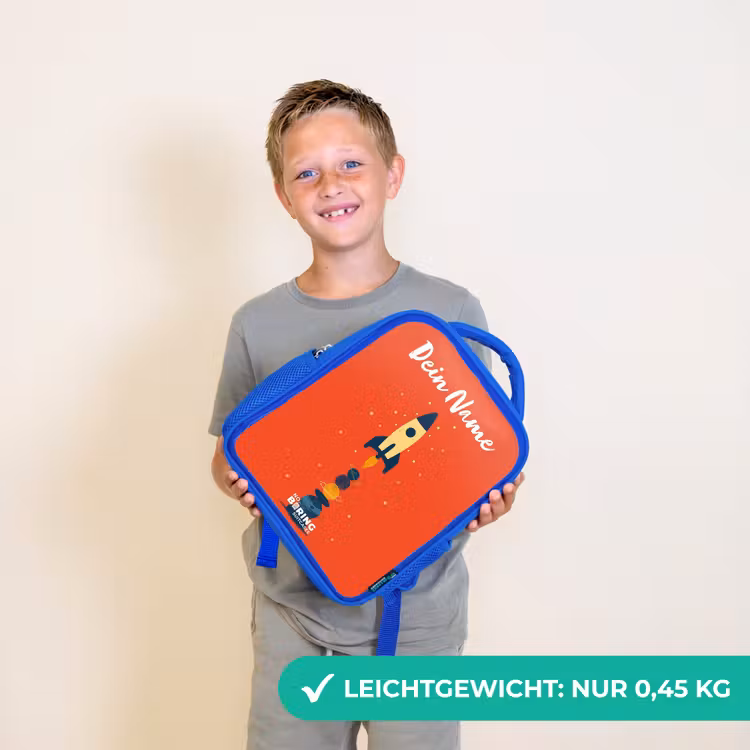Raket - Sterren - Planeten Kinderrugzak - Blauw middel -sfeer1_DE