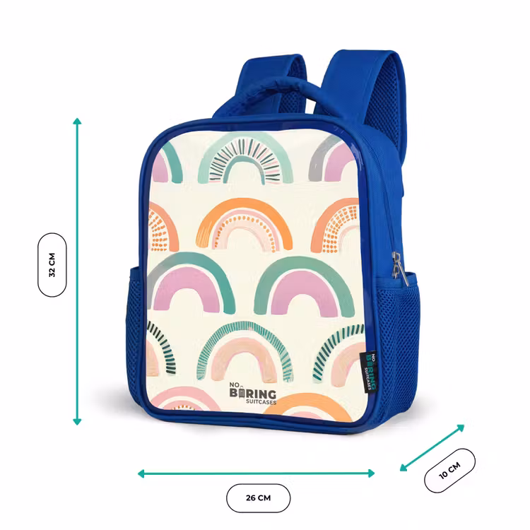 Regenbogen Kinderrugzak - Blauw middel -productfoto_formaten