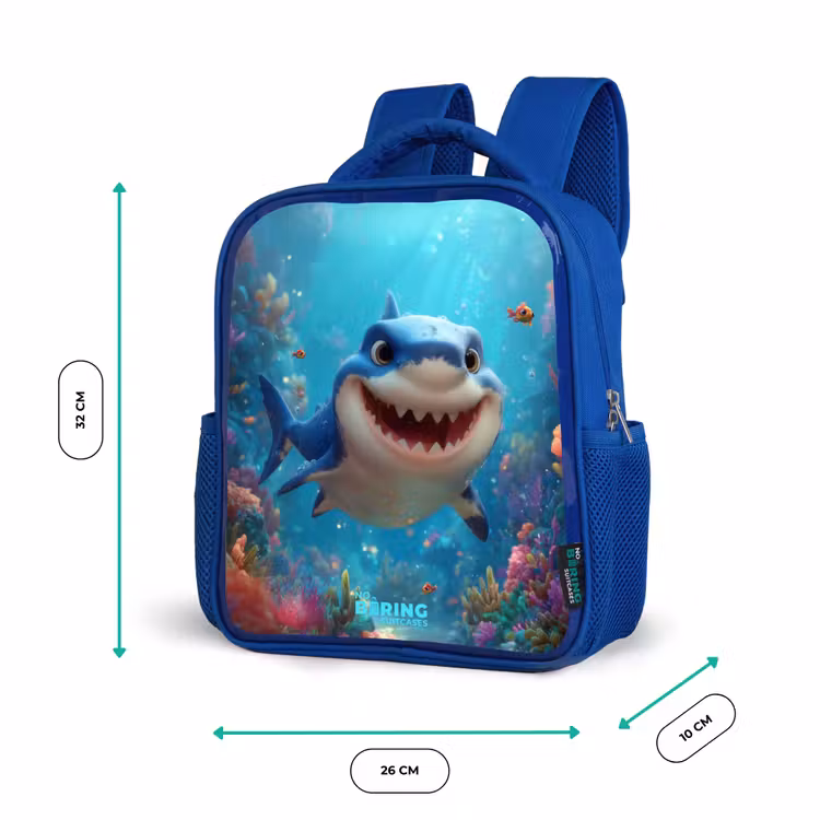 Rif - Koraal - Haai - Dier Kinderrugzak - Blauw middel -productfoto_formaten