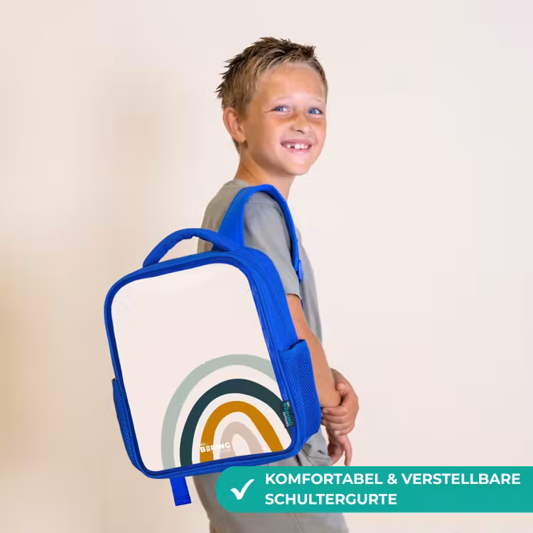 Ruwe regenboog aqua Kinderrugzak - Blauw middel -sfeer3_DE