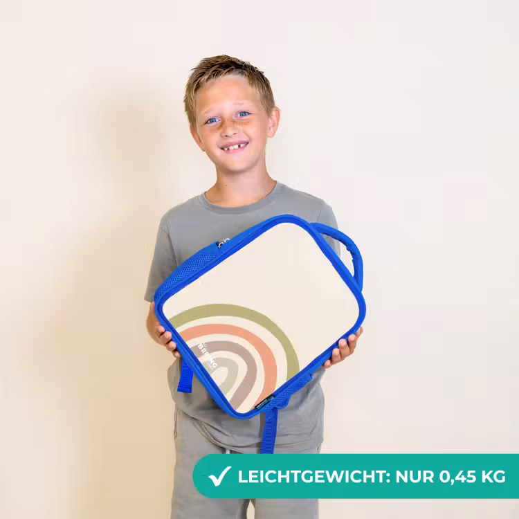 Ruwe regenboog pastel Kinderrugzak - Blauw middel -sfeer1_DE