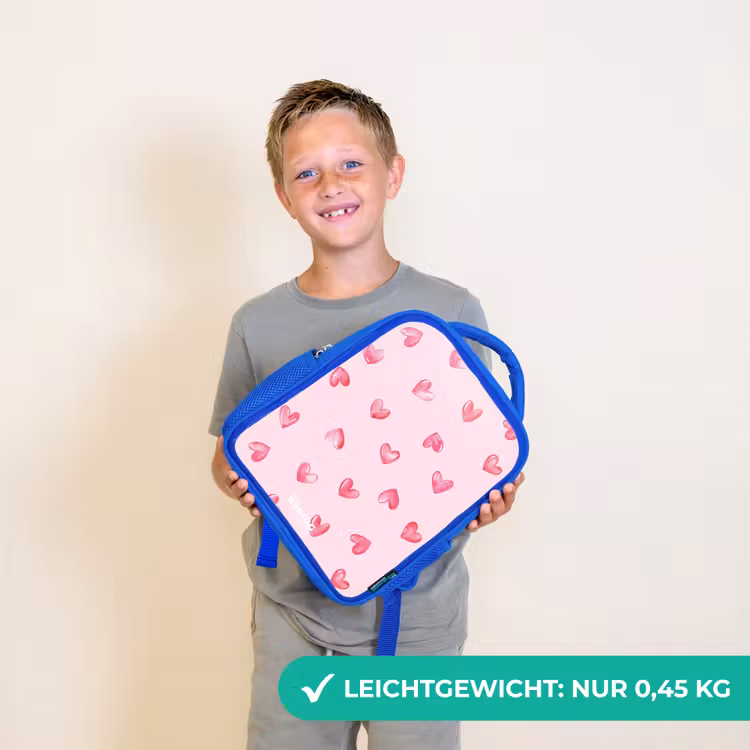 Roze hartjes Kinderrugzak - Blauw middel -sfeer1_DE