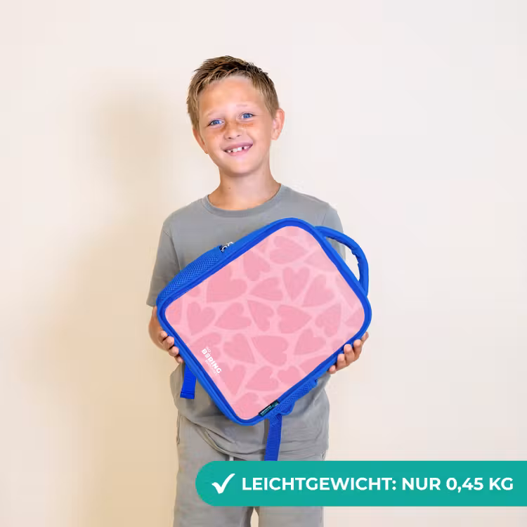 Roze hartjes patroon Kinderrugzak - Blauw middel -sfeer1_DE
