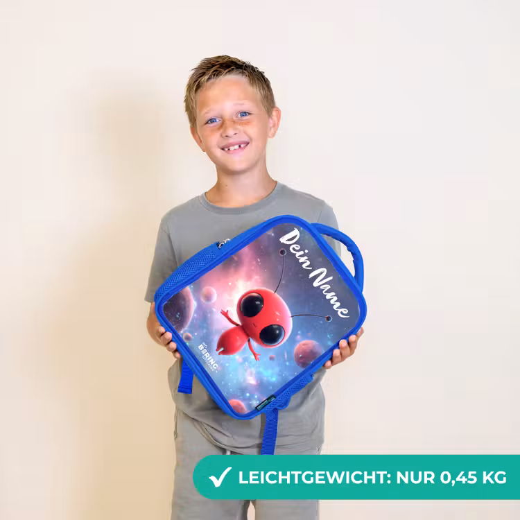 Rood Ruimtewezen in Kosmische Dans Kinderrugzak - Blauw middel -sfeer1_DE