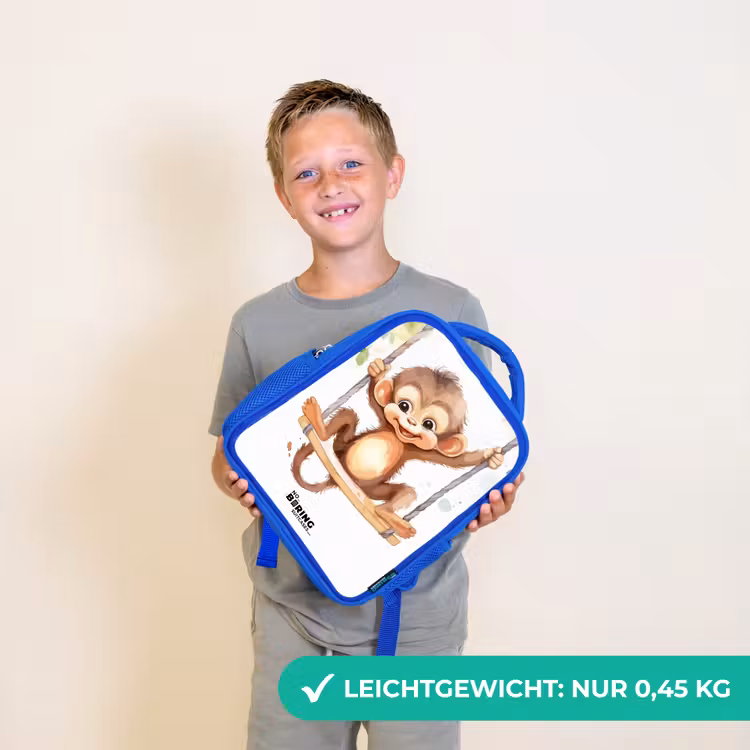 Schommelende grote aap Kinderrugzak - Blauw middel -sfeer1_DE