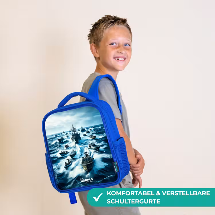 Schepen in de zee Kinderrugzak - Blauw middel -sfeer3_DE